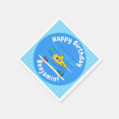 Happy U-Boot-Cartoon Serviette (Ecke)