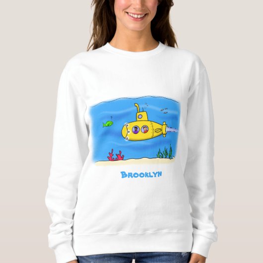 Happy U-Boot-Cartoon Sweatshirt (Vorderseite)