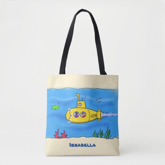 Happy U-Boot-Cartoon Tasche (Vorderseite)