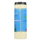 Happy U-Boot-Cartoon Thermosbecher (Rückseite)