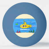 Happy U-Boot-Cartoon Tischtennisball (Rückseite)