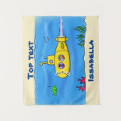 Happy U-Boot-Cartoon Wandteppich (Vorderseite)