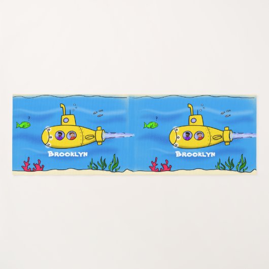 Happy U-Boot-Cartoon Yogamatte (Vorderseite (Horizontal))