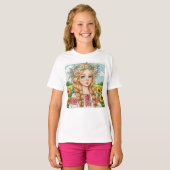 Happy Ukrainian Girl Blume Wreath T - Shirt (Vorne ganz)