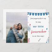 Happy Unabhängigkeit 4. july Baby schwanger Foto Ankündigung (Vorne/Hinten)