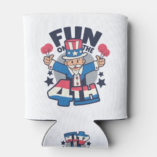 Happy Uncle Sam 4. Juli Day Dosenkühler (Rückseite)