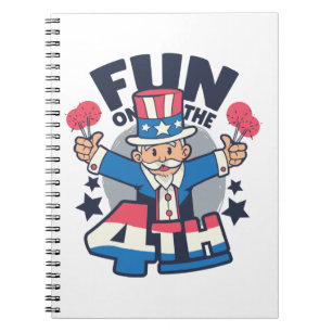 Happy Uncle Sam 4. Juli Day Notizblock