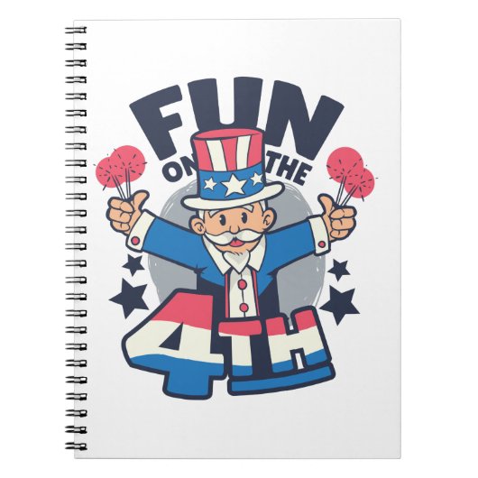 Happy Uncle Sam 4. Juli Day Notizblock (Vorderseite)
