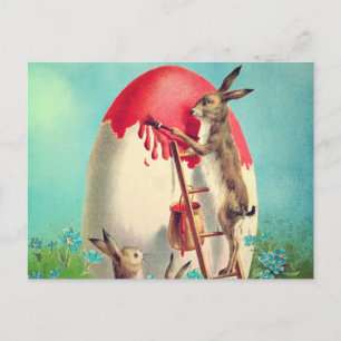 Happy und gesegnet Osterantikmalerei Postkarte