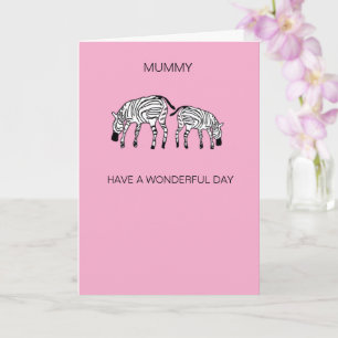 Happy und Niedlich Kenya Zebras Mummy Karte