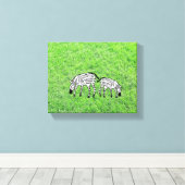 Happy und Niedlich Kenyan Zebras Leinwanddruck (Insitu (Holzboden))