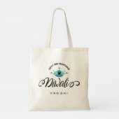 Happy und wohlhabend Diwali anpassbar modern Tragetasche (Rückseite)