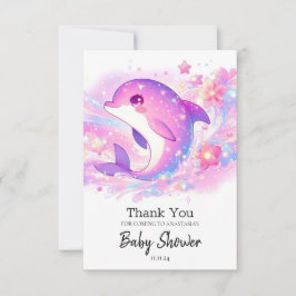 Happy Under the Sea Dolphin Baby Shower Dankeskarte