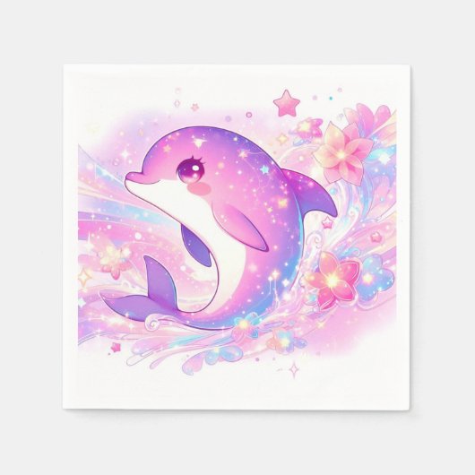 Happy Under the Sea Dolphin Baby Shower Serviette (Vorderseite)