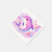 Happy Under the Sea Dolphin Baby Shower Serviette (Ecke)