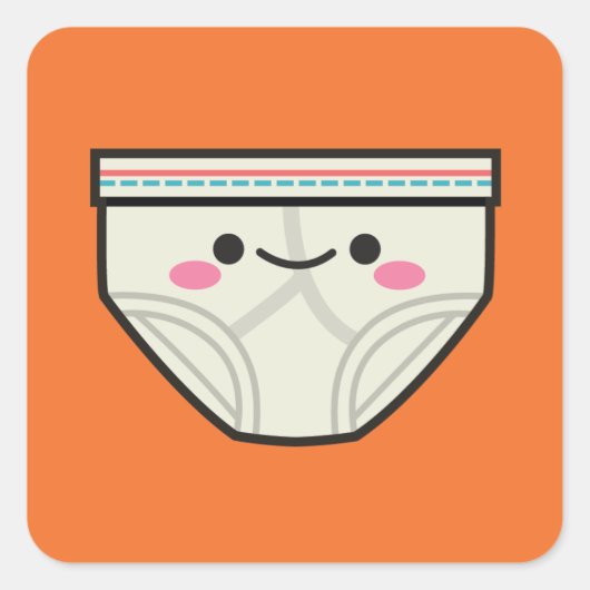 Happy Underpants Quadratischer Aufkleber (Vorderseite)