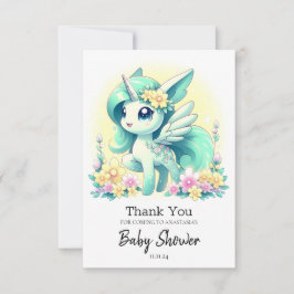Happy Unicorn Baby Dusche Dankeskarte