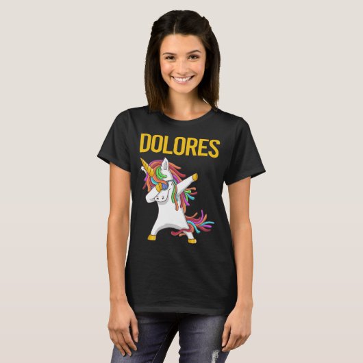 Happy Unicorn - Dolores Name T-Shirt (Vorne ganz)