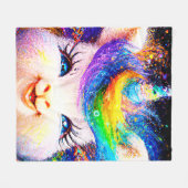 Happy Unicorn Fleecedecke (Vorderseite (Horizontal))