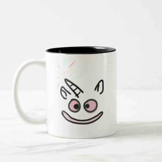 Happy Unicorn Friend Zweifarbige Tasse (Links)