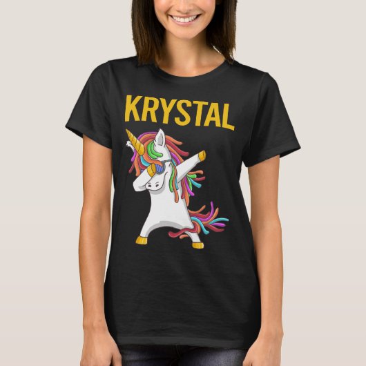 Happy Unicorn - Krystal Name T-Shirt (Vorderseite)
