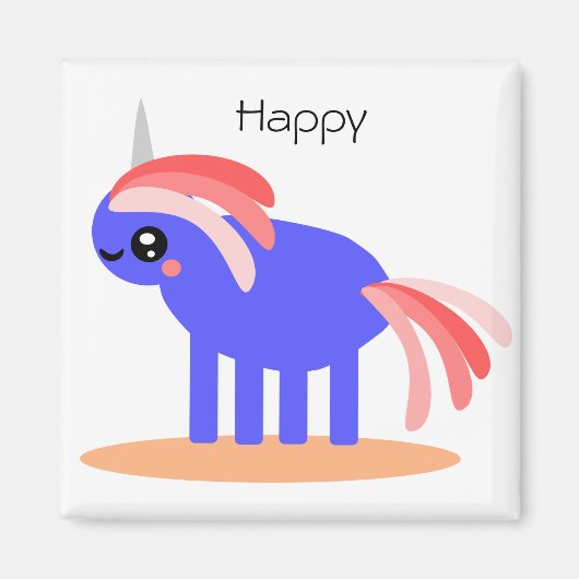 Happy Unicorn Magnet (Vorne)