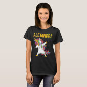 Happy Unicorn - Name Alejandra T-Shirt (Vorne ganz)