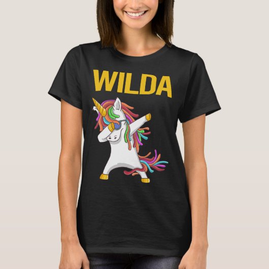 Happy Unicorn - Name der Wilda T-Shirt (Vorderseite)