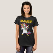 Happy Unicorn - Name Maggie T-Shirt (Vorne ganz)