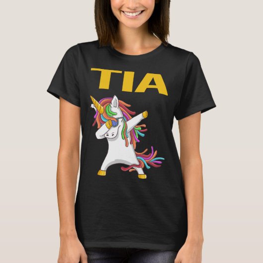Happy Unicorn - Name Tia T-Shirt (Vorderseite)