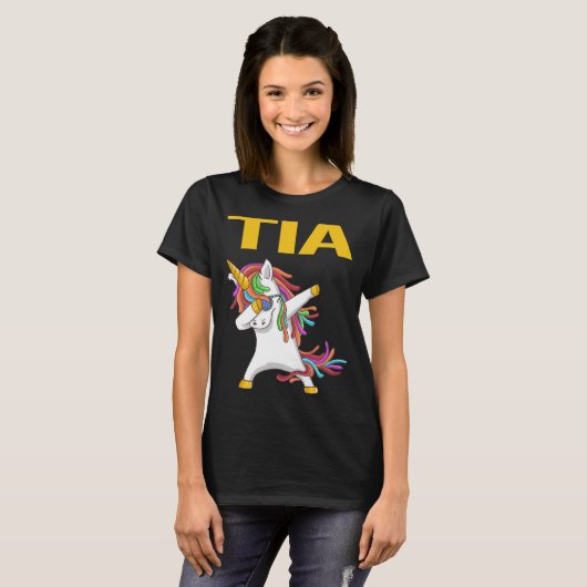 Happy Unicorn - Name Tia T-Shirt (Vorne ganz)