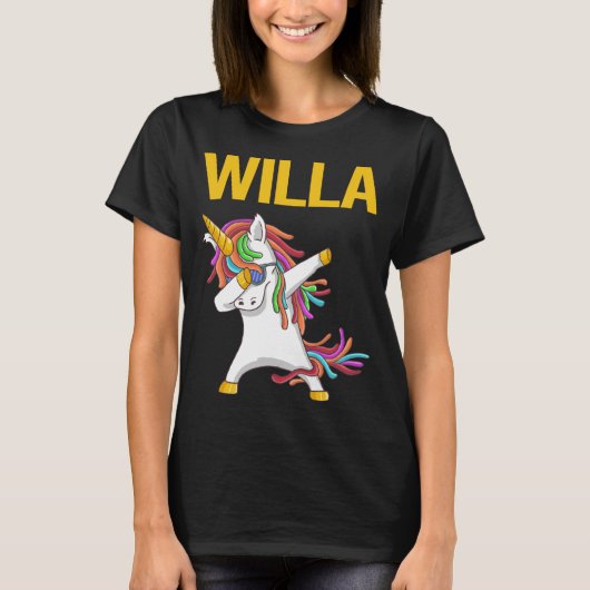 Happy Unicorn - Name Willa T-Shirt (Vorderseite)