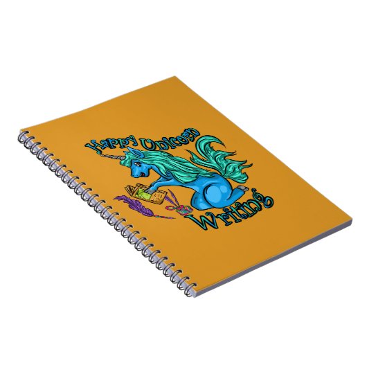Happy Unicorn Writing Spiral Notebook Notizblock (Rechte Seite)