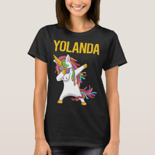 Happy Unicorn - Yolanda Name T-Shirt