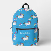 Happy Unicorns in Sky Blue Bedruckter Rucksack (Vorderseite)