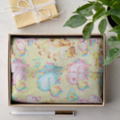 Happy Unicorns Pattern-Einhorn-Liebe in Gelb Seidenpapier (Geschenk)