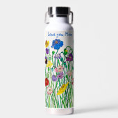 Happy Unique Wild Poppy mit Namen Trinkflasche (Vorne)