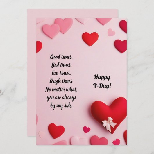 Happy V-Day Feiertagskarte (Vorne/Hinten)