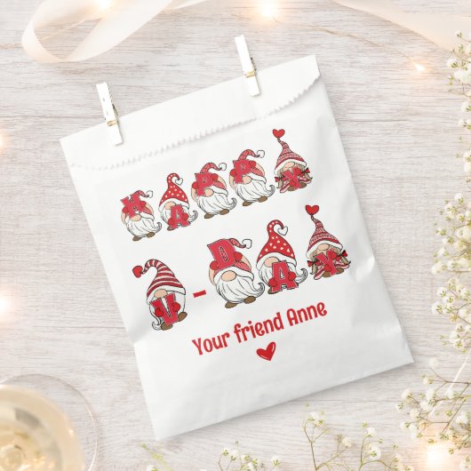 Happy V - Day Gnome Lettering Geschenktütchen (Ausgeschnitten)