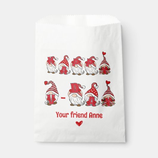 Happy V - Day Gnome Lettering Geschenktütchen (Vorderseite)