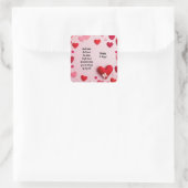 Happy V-Day Quadratischer Aufkleber (Tasche)