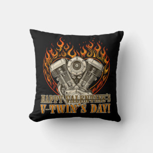 Happy V-Twin’s Day, Anti Valentine, Chopper Lovers Kissen