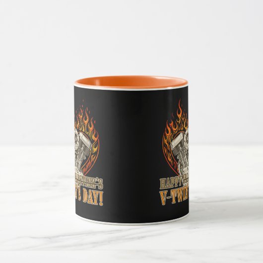 Happy V-Twin’s Day, Anti Valentine, Chopper Lovers Tasse (Zentrum)