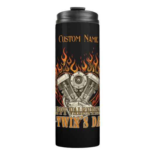 Happy V-Twin’s Day Motorcycle Design Thermosbecher (Vorderseite)