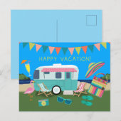 Happy Vacation Lakeside Camping Postkarte (Vorne/Hinten)