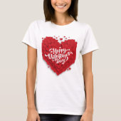 Happy valentain day White Typografy women T - Shir T-Shirt (Vorderseite)