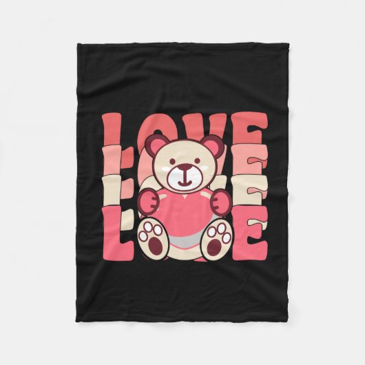 Happy-Valentin-s-day Fleecedecke (Vorderseite)