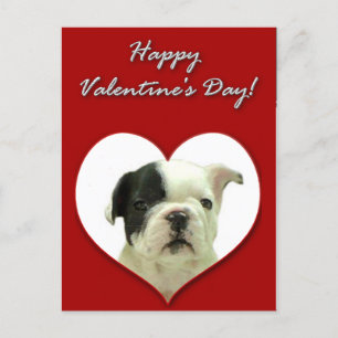 Happy Valentinas französische Bulldog-Hündchen-Pos Feiertagspostkarte