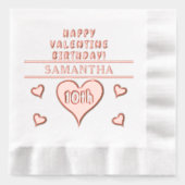 Happy Valentine 10. Geburtstag Herzname Servietten Mit Folie (Vorderseite)