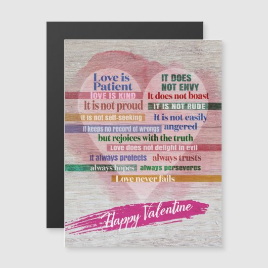 Happy Valentine - 1 Korinther 13 Magnetkarte (Vorne/Hinten)